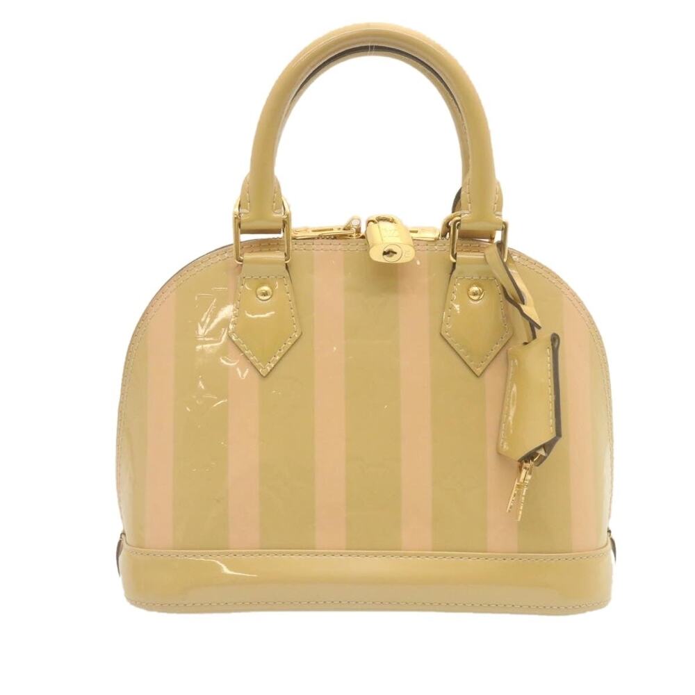 Louis Vuitton Monogram Vernis Rayures Alma BB Handbag Beige